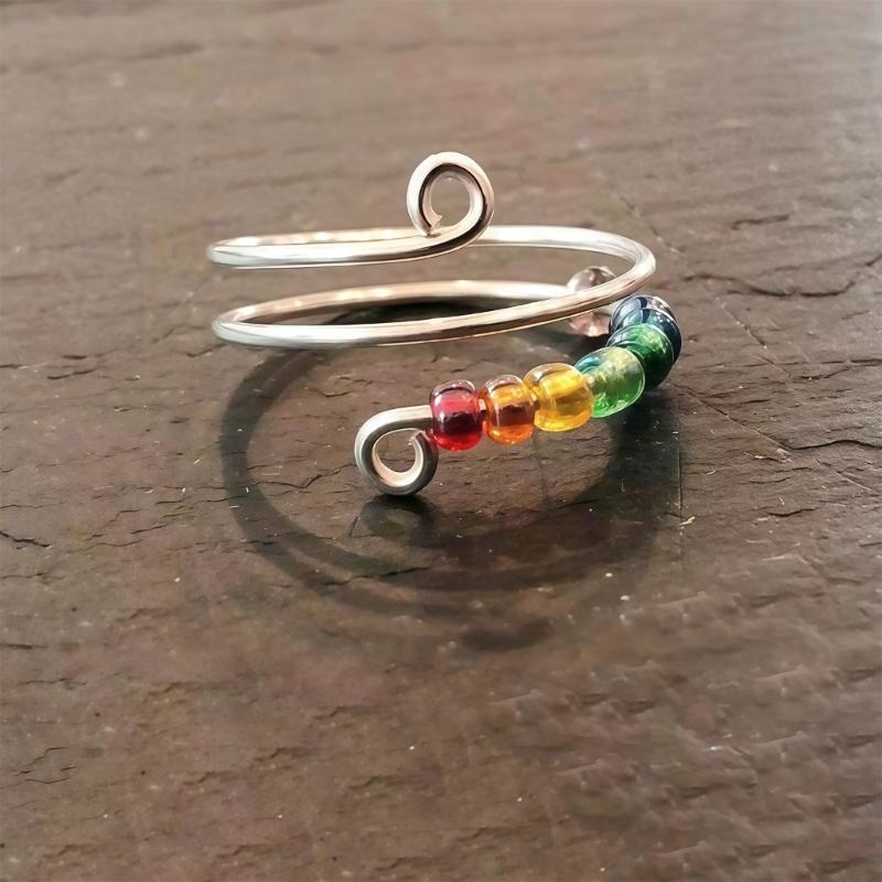 Elegant Beaded Finger Rings Party Accessories Weddings Rings Copper Texture Suitable for Matching Casual Outfits