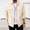 Men'S Casual Pocket Lapel Zipper Jacket Fashionable Long Sleeved Top
