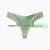 Women’s Plus Size Seamless Low-Waist Ice Silk Thong with Breathable Cotton Crotch