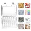 Pack of 15 Storage Boxes Including 1 Large and 14 Small With Clear Lid Accessory for Jewelry Beads Pills And More