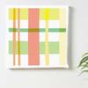 Checkered Green Art 57cm x Made in Stylish Interior Living Fabric Panel Panel, 57cm, Large, Japan, Poster, Decor, Room, Pastel, Modern, Geometric,