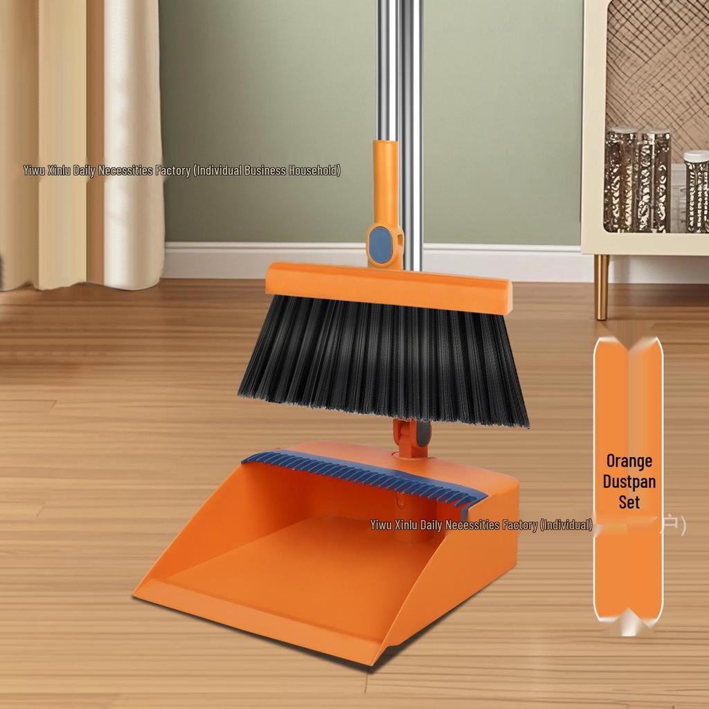Magnetic Folding Broom & Dustpan Set - Enlarged & Thickened Design