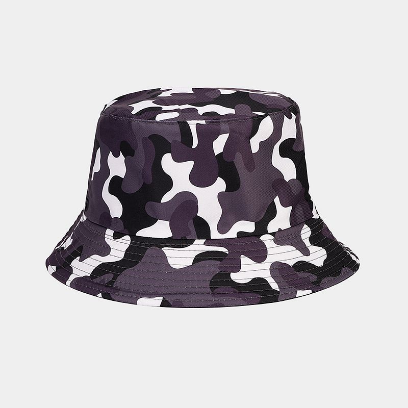 Outdoor Sunshade Camouflage Foldable Sun Beach Fishing Double-Sided Cotton Fisherman Camo Reversible Bucket Hat Cap