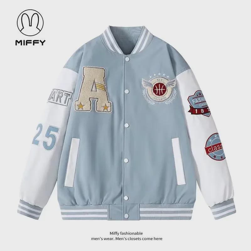 American Retro Embroidered Baseball Jacket for Men & Couples - Spring/Autumn Collection