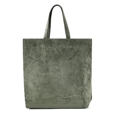 PHLOX Tote Genuine A4 Bag, Men's, Small, Casual, Leather, Size, Plain, Popular, Lightweight, Vertical, Leather, Suede, Sub-Bag (Green)