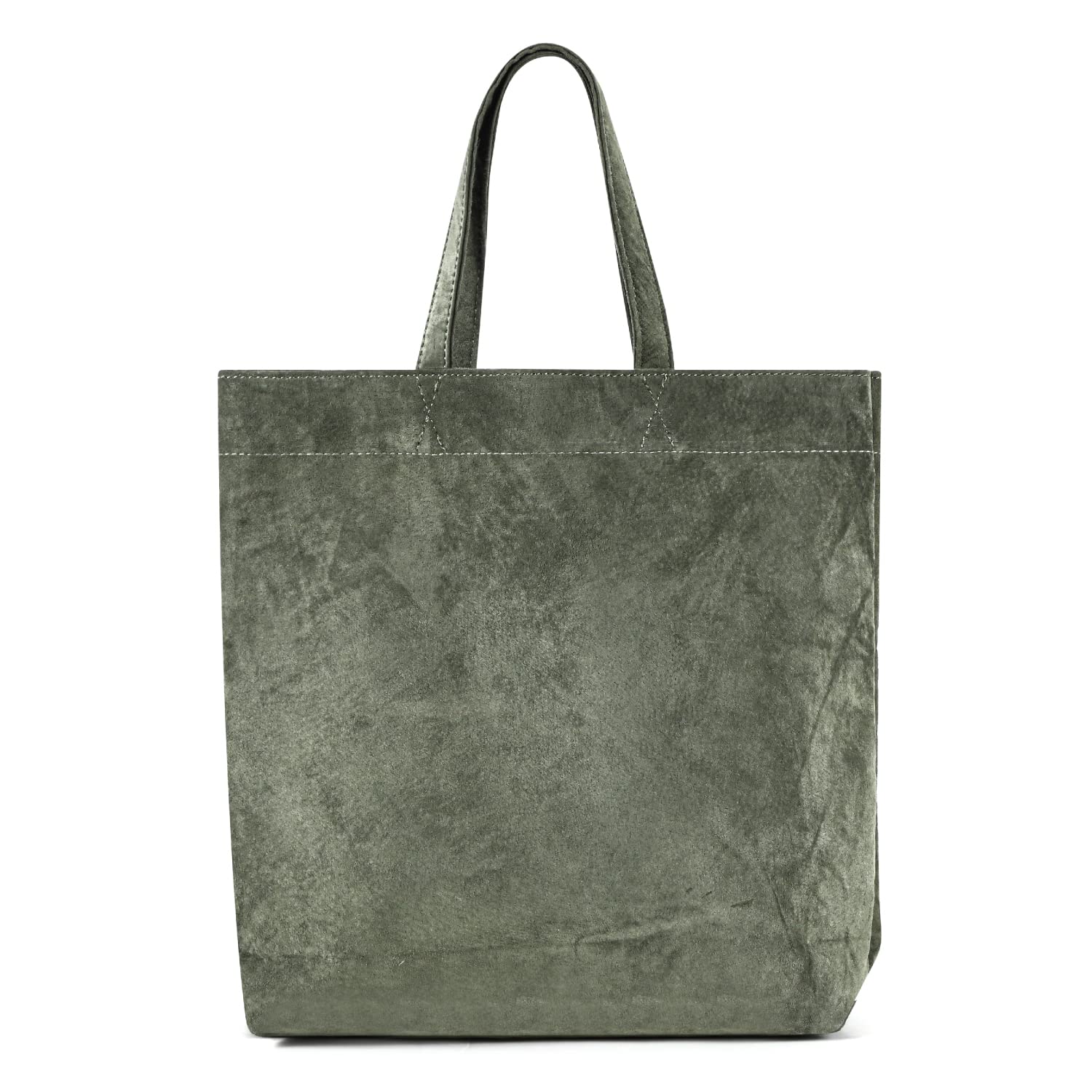 

PHLOX Tote Genuine A4 Bag, Men s, Small, Casual, Leather, Size, Plain, Popular, Lightweight, Vertical, Leather, Suede, Sub-Bag (Green) зелений