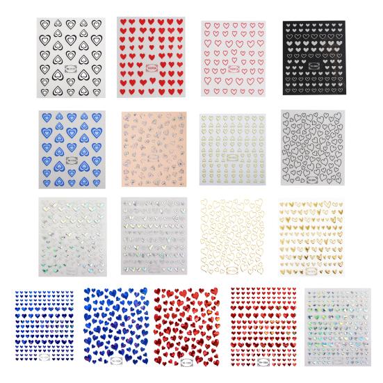 Exquisite Self-Adhesive Gloss Nail Heart Sticker Valentines Adhesive Decals Decor Supplies