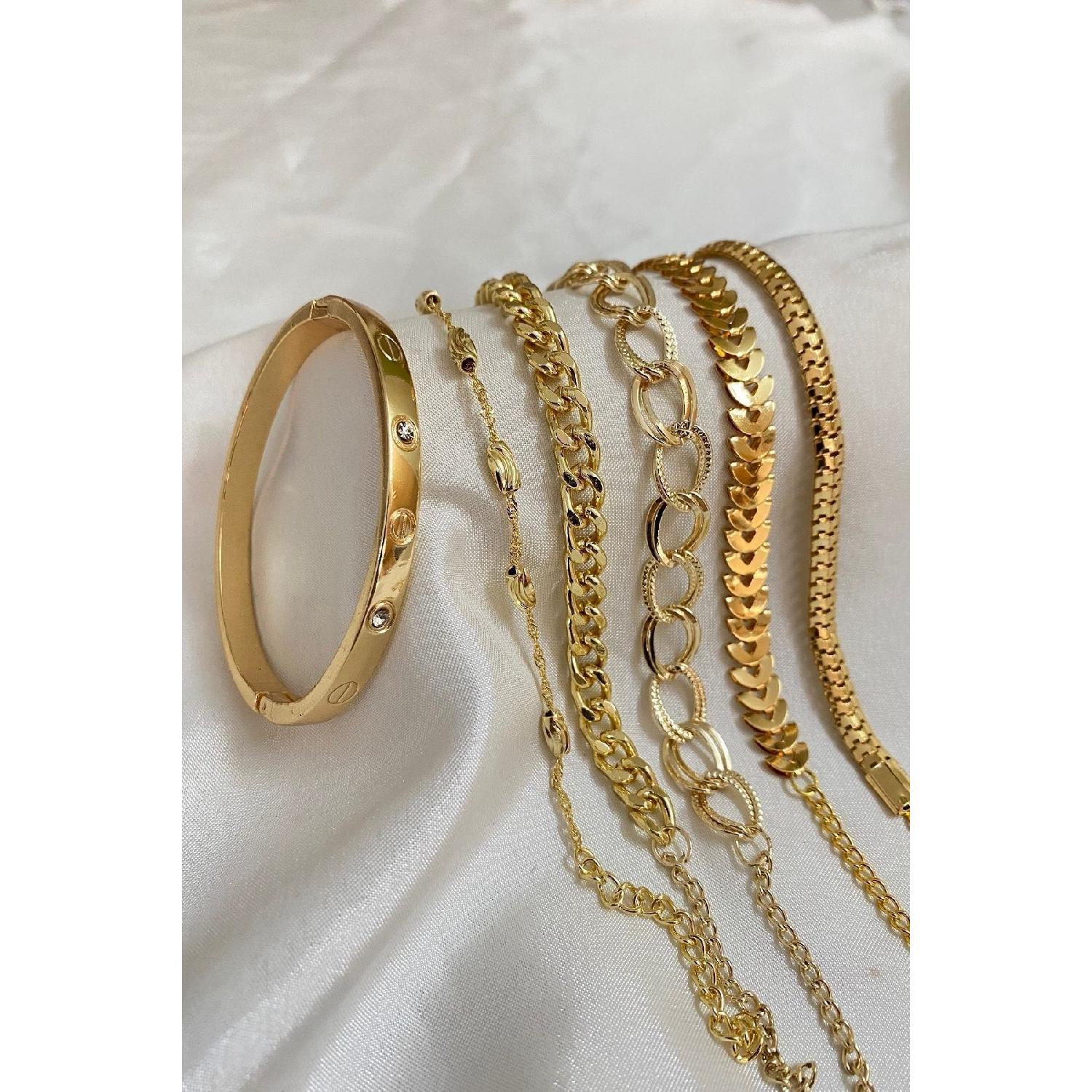 

Позолоченный женский комбинированный браслет