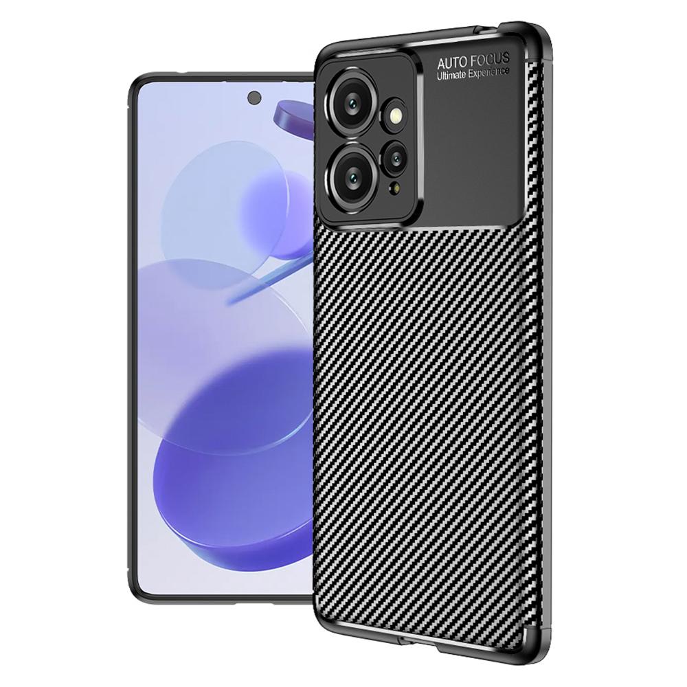 Für Xiaomi Redmi Note 12 4G Handy TPU Hülle Kohlefaser Textur Anti-Sturz Schutzhülle