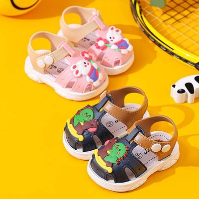 Sandalias de Playa de Dibujos Animados para Niños Pequeños: Zapatos Baotou de Suela Blanda Antideslizante para Niños y Niñas