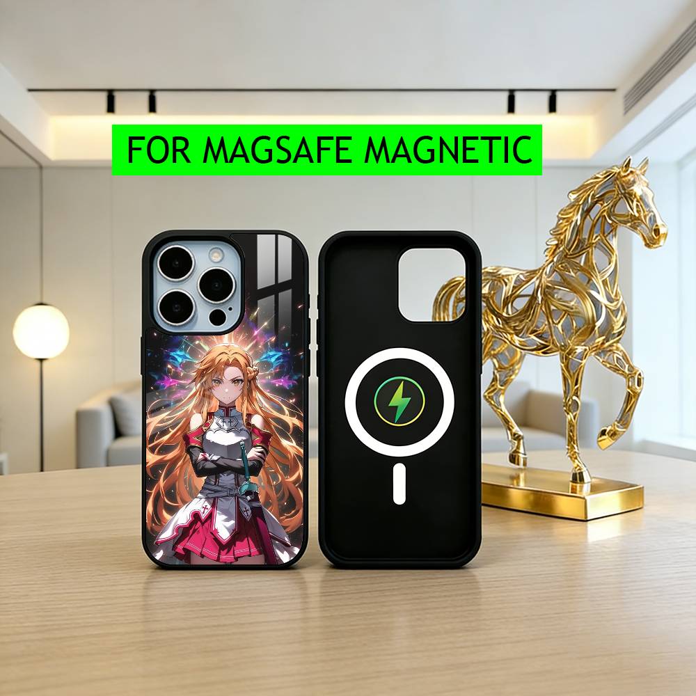 Sword Art Online A-Asuna Y-Yuuki-es Phone Case For iPhone17,16,15,14,13,12,11 Plus,Pro Magnetic For Magsafe Wireless Charging