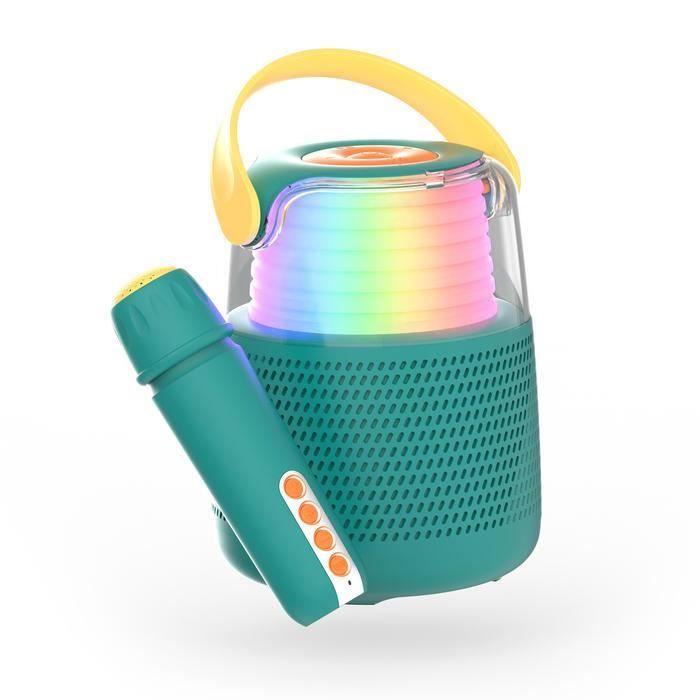 Enceinte bluetooth - lick - lumineuse avec micro - change voix - karaoke - bleu