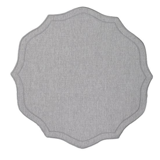 

Linen Placemats with Embroidery Overlocking Dining Placemats Durable Anti-Slip Table Protector for Hotel Restaurant Kitchen B светло-серый