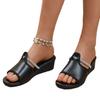 Keilabsatz-Slipper Damen Sommer neu große Größe bequem Fischmaul Lazy Foot Set Strass kalte Slipper