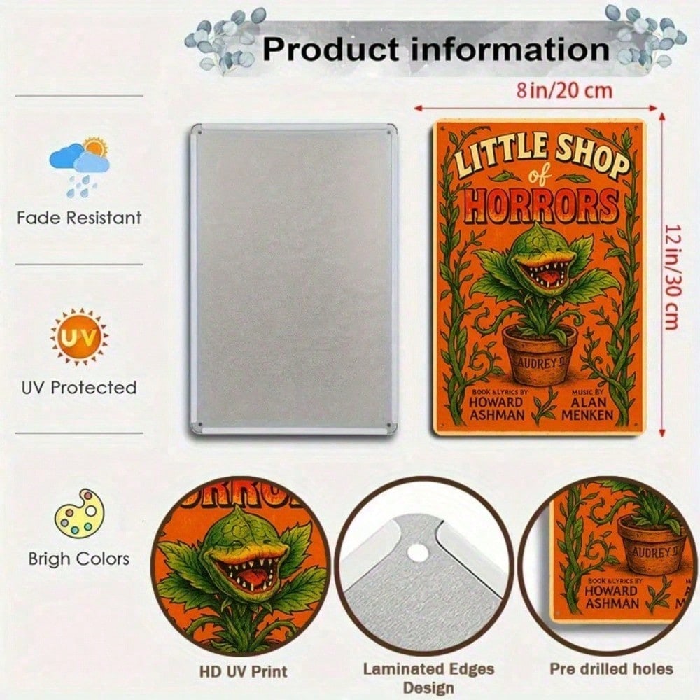 

Vintage Horror Movie Tin Sign Metal Wall Art 8x12 Inch Living Room Decor 20x30cm разноцветный