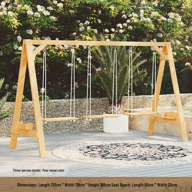 Outdoor Solid Wood Garden Swing Chair