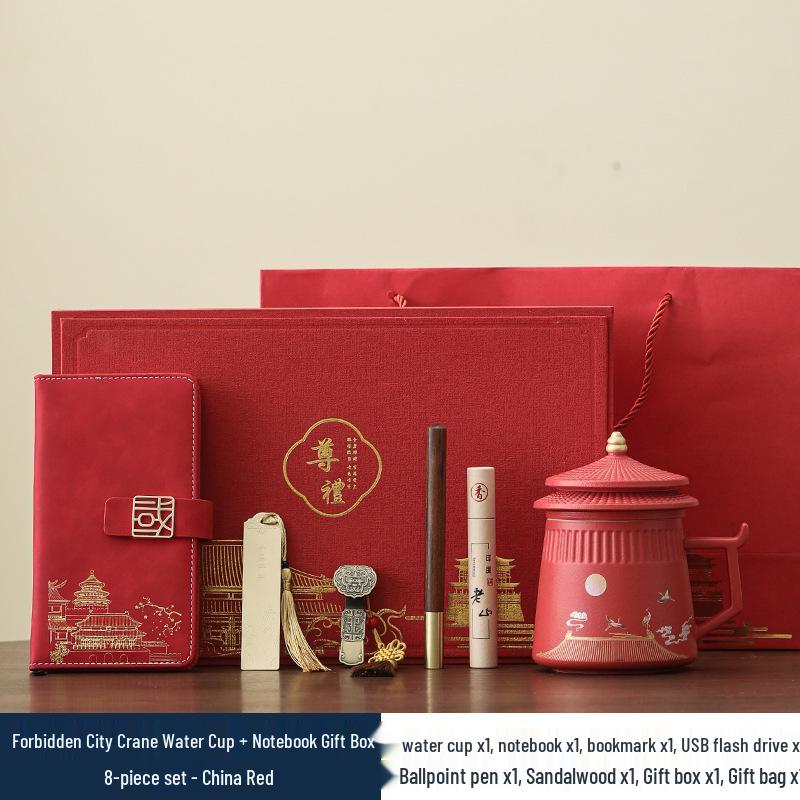 Palace Museum Ceramic Tea Mug with Lid: Elegant Business Souvenir Gift Box