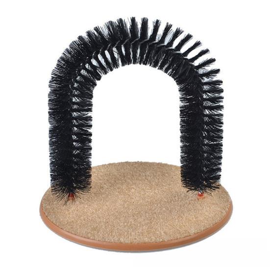 2-in-1 Cat Arch Self Groomer Cat Face Back Scratcher for Deshedding Self Grooming Massage Brush with Scratching Pad for Indoor Cats