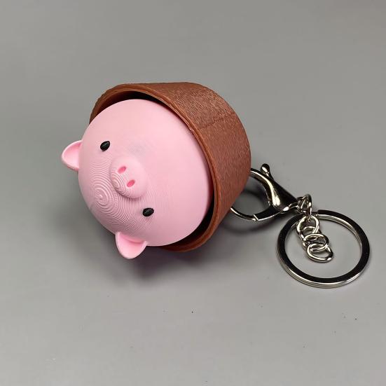 Fingertip Clicker Potted Plant Pig Shape Decompression Toy Press And Click Design Compact Pendant for Kids Adults