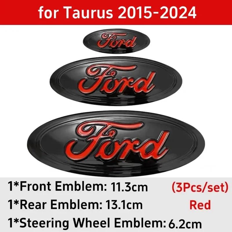 Metal Car Front Rear Steering Wheel Cover Badge Sticker for Ford Explorer Escape ST Kuga Mondeo Focus Edge Focus Taurus Equator