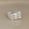 S925 Sterling Silver Korean Style Adjustable Open Ring for Women - Niche Light Luxury Trendy Colorfast High-End Feel