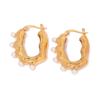Vintage Gold Pearl Earrings Fashion Senior Sense Simple Design Women's Birthday Party Gift Ear Jewelry
