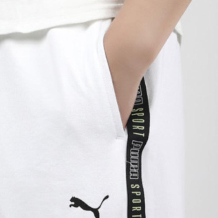 Puma Split Breathable Knitted Long Pants Women Bottoms White 598522-02