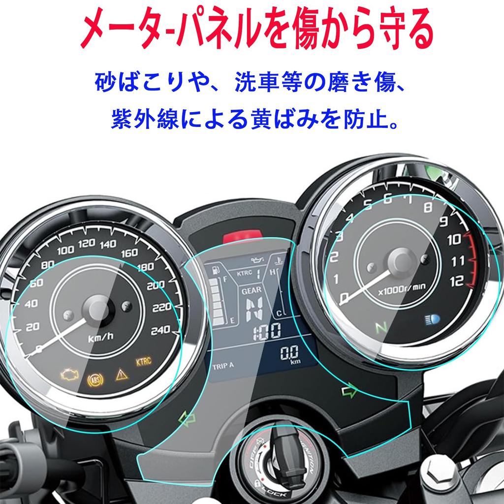 Motorcycle Gauge Protection Film, Set of 2, Compatible with Kawasaki Z900RS/CAFE (2018-2024) and Z650RS (2022-2024)
