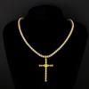 Popular Unisex Hip Hop Cross Necklace Pendant - European and American Style Rap Jewelry with Tennis Chain