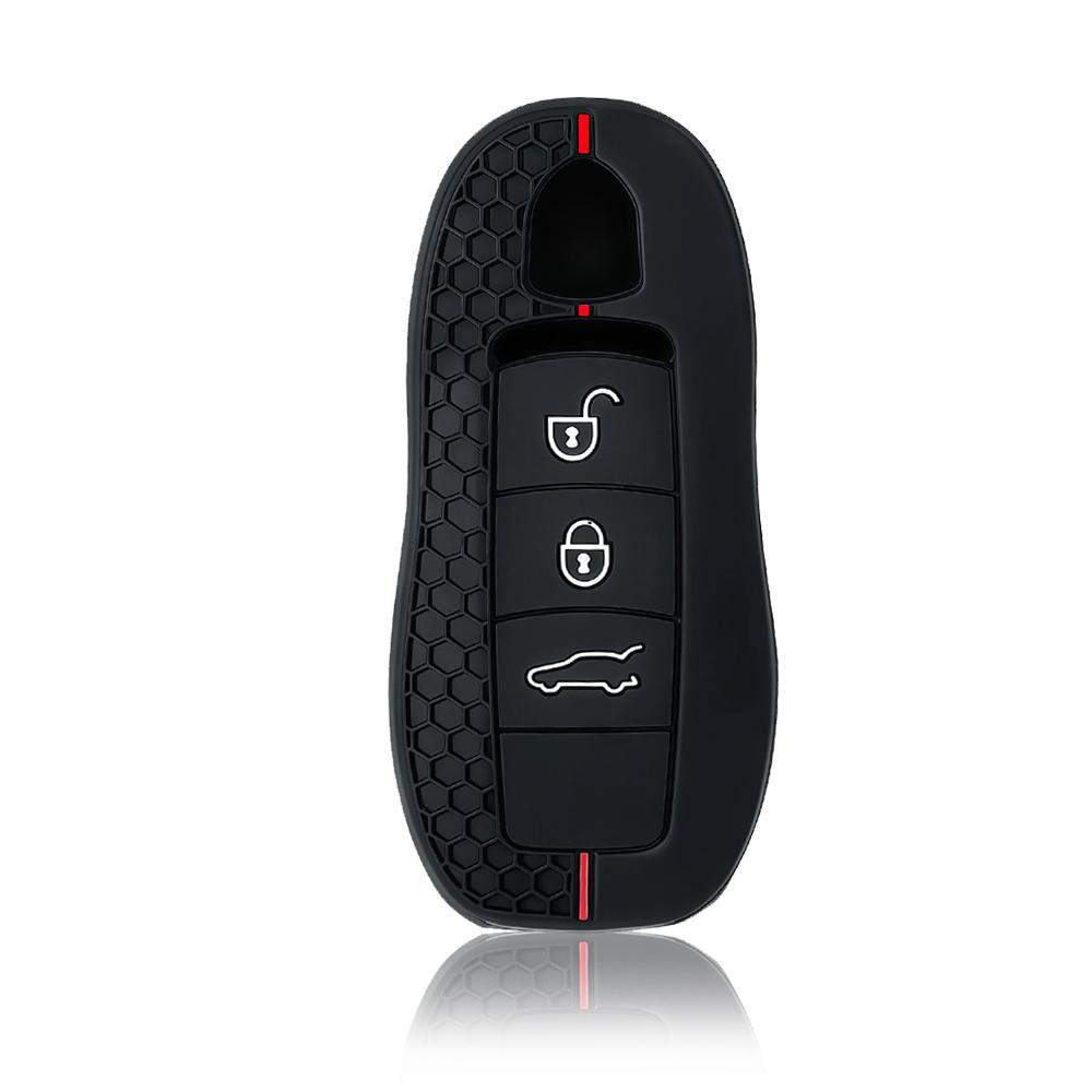 

Car Key Case Cover Shell Fob for Porsche Cayenne Panamera Macan Cayman 911 718 918 958 Remote Key Protector Holder Accessories чёрный