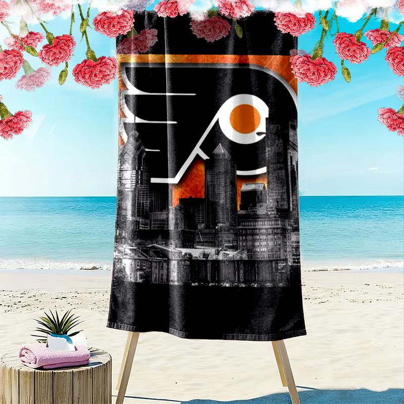 Flyers Cityscape Beach Towel Microfiber Beach Towel, Lightweight and Quick-Dry, for Summer Travel, Swimming Pool Fan Birthday Gift
