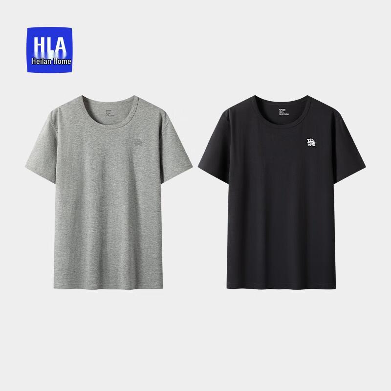 Men's Round Neck 100% Cotton Short Sleeve Undershirt 2-Pack