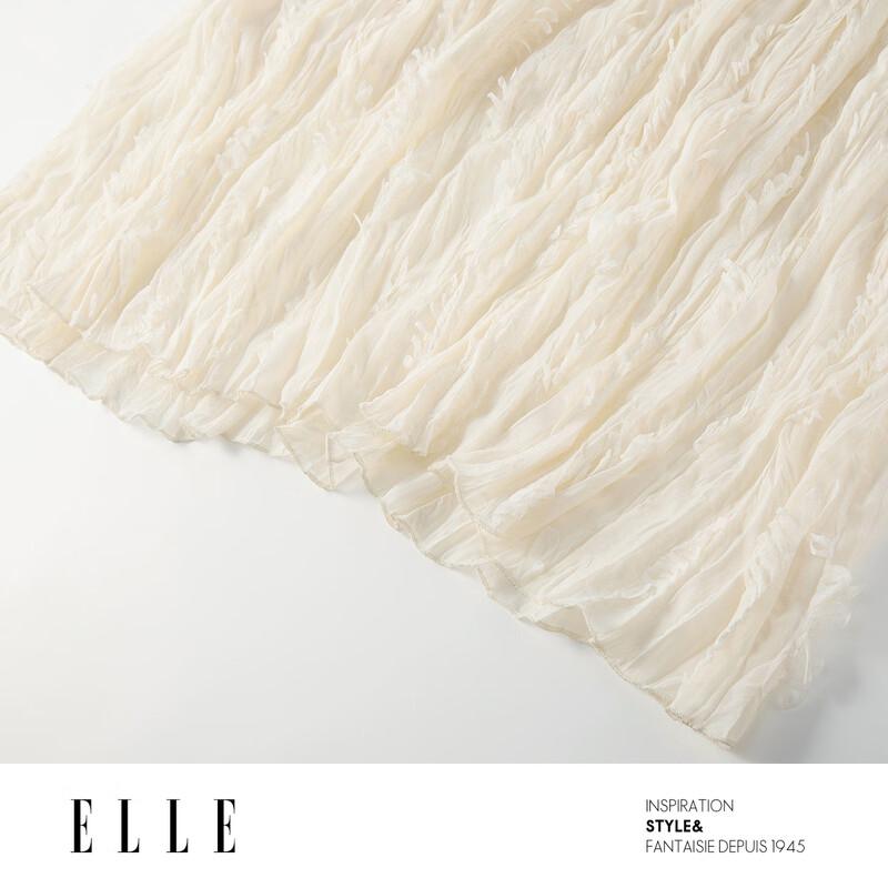 ELLE Women's Textured Pleated A-Line Skirt