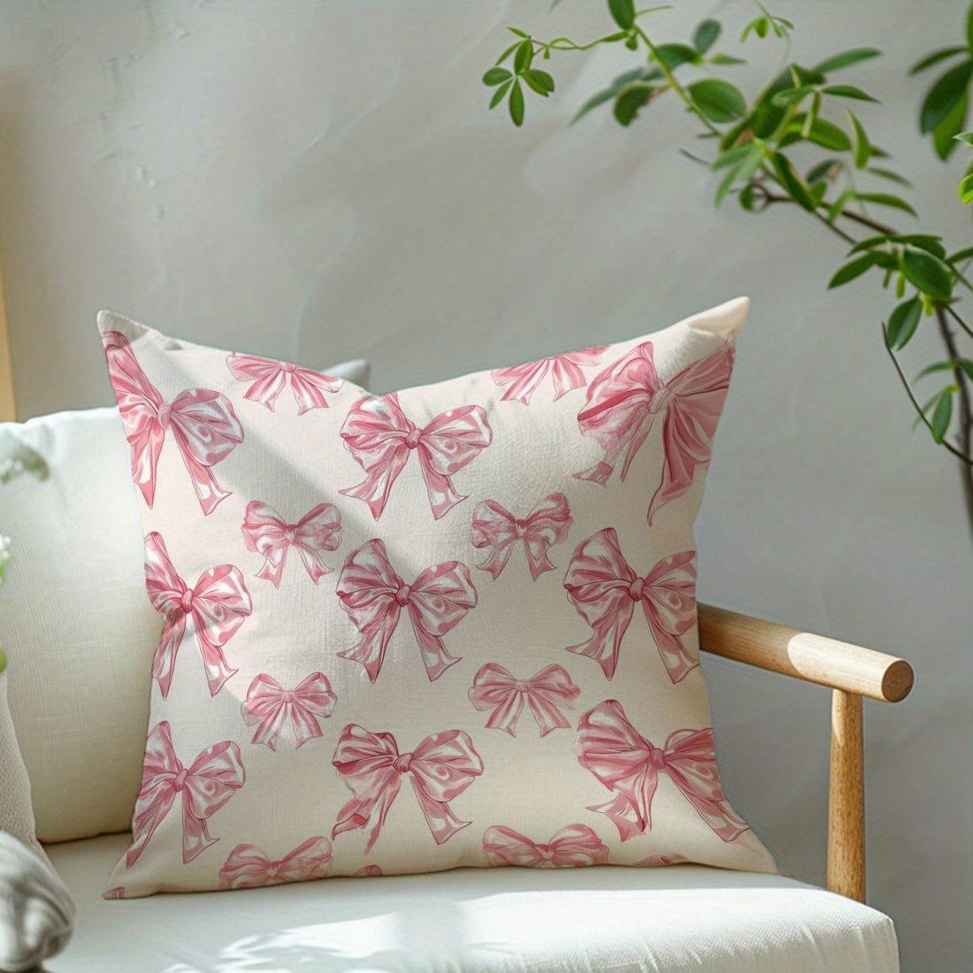 1 шт., односторонняя наволочка с принтом, наволочка с милым узором в виде бантика 40x40cm/16x16inch