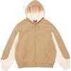 Piping Zip Up Hooded Sweatshirt Dark Tan
