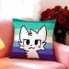 Cute Character SSilly Cat Cushion Cover Premium Soft Pillowcase SkinFriendly Breathable MultiPurpose for Home Office Travel