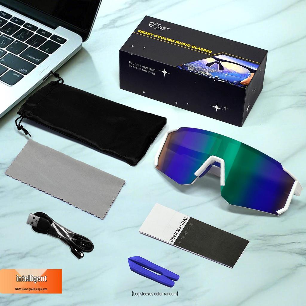 Smart Color-Changing Bluetooth Sports Glasses with UV Protection for Cycling and Mountaineering