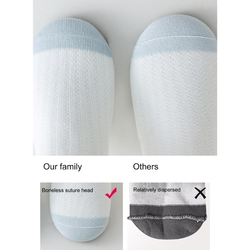 3 Pair/set Kids Socks Elastic Cuffs Breathable Mesh Design for Daily Use 0-5 Years Old Comfortable Summer Footwear