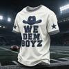 Men's Rugby Print Short Sleeve Neck T-Shirt for Casual Sport and Everyday Wear