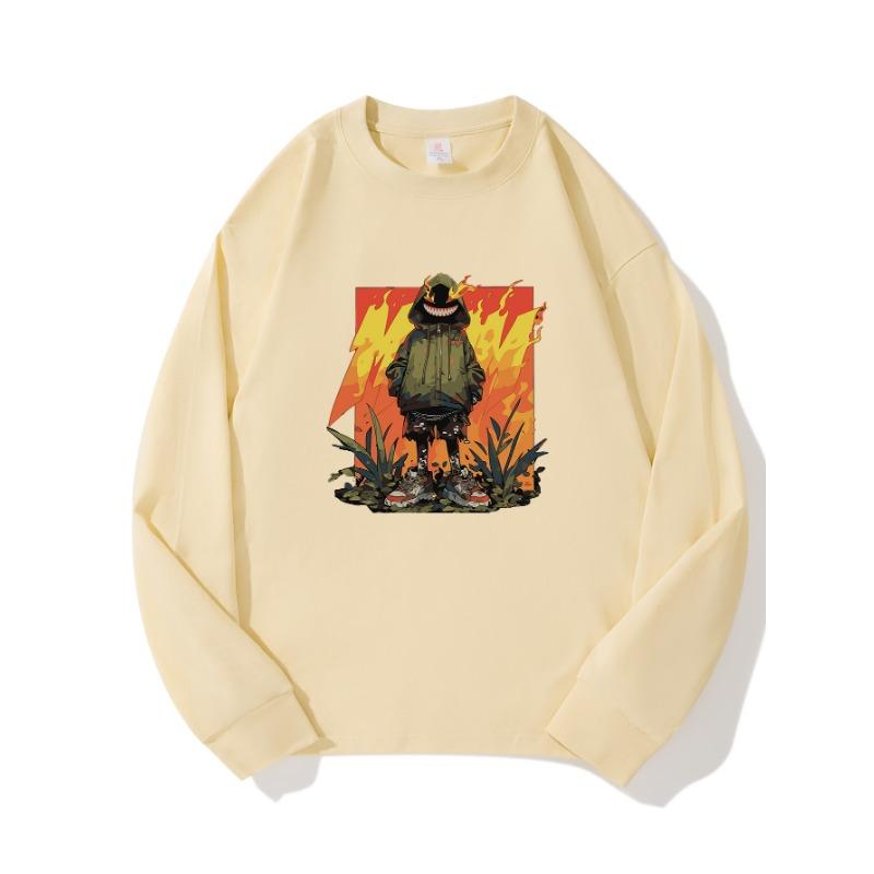 

Devill Autumn Clothing Long Sleeved Pure Cotton New Men s and Women s Top, Spring Inner Layer, Basic Shirt, Round Neck Long Sleeved T-shirt XXL бежевый