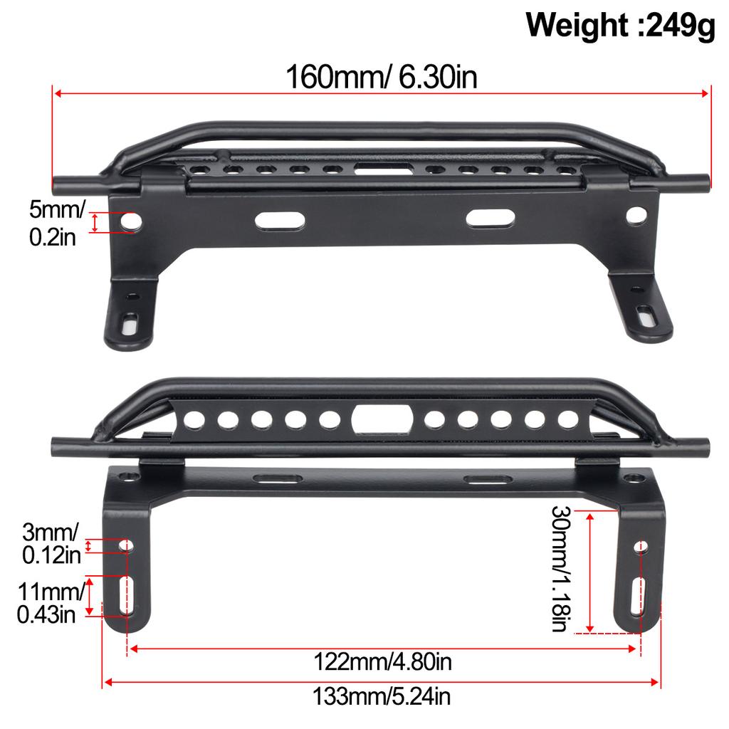 2Pcs Metal Side Pedal Steel Sliders Footboard for 1/10 RC Crawler Car TRX4 Defender Bronco Upgrade Parts