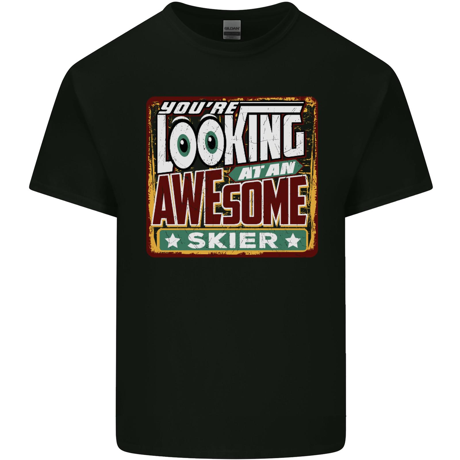 Youre Looking at an Awesome Skier Mens Light Cotton T-Shirt Mens Womens Tees Top 2XL