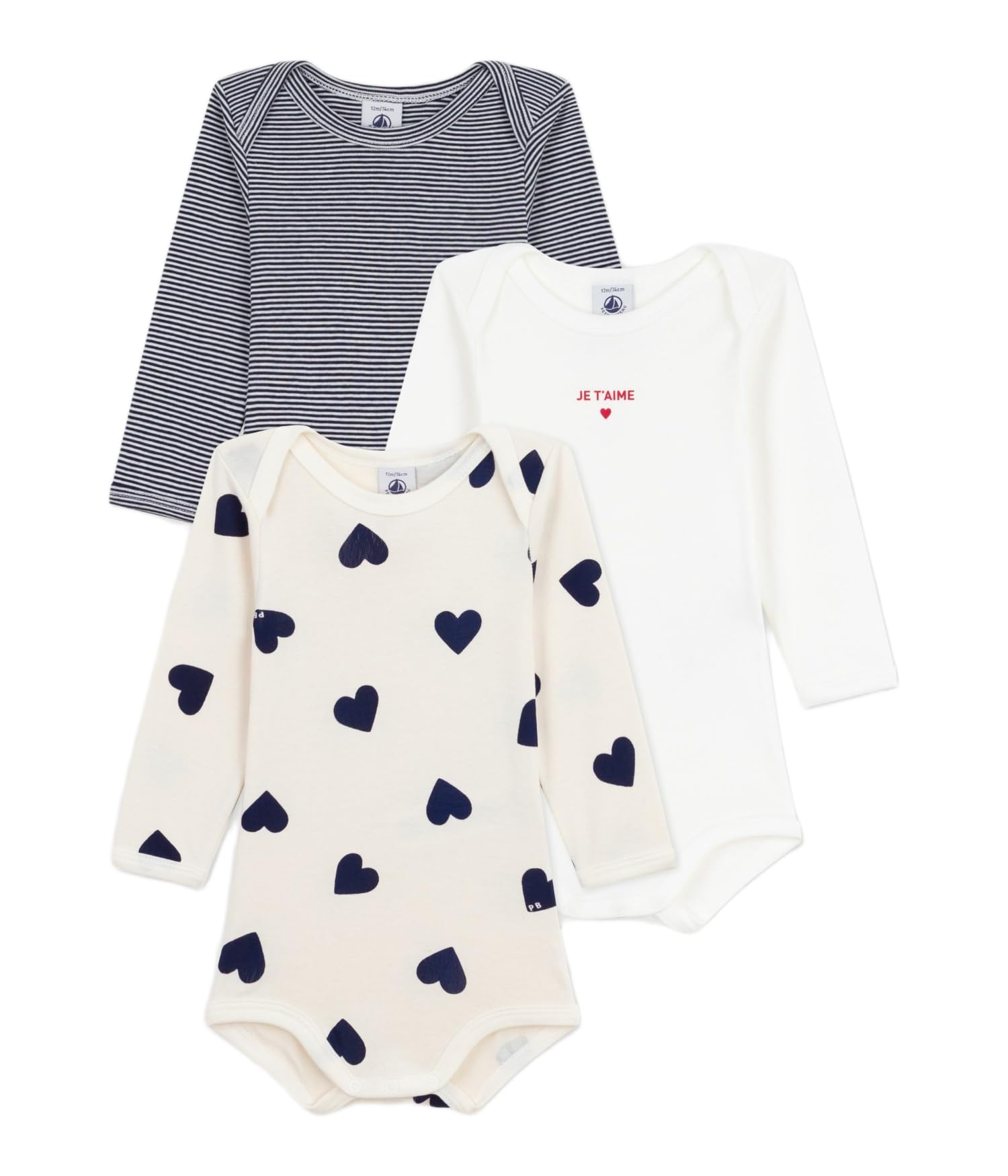 

Petit Bateau Long Sleeve Bodysuit Set Multicolor 18 81cm (3-Piece Set), A0EAX, 1, Months,