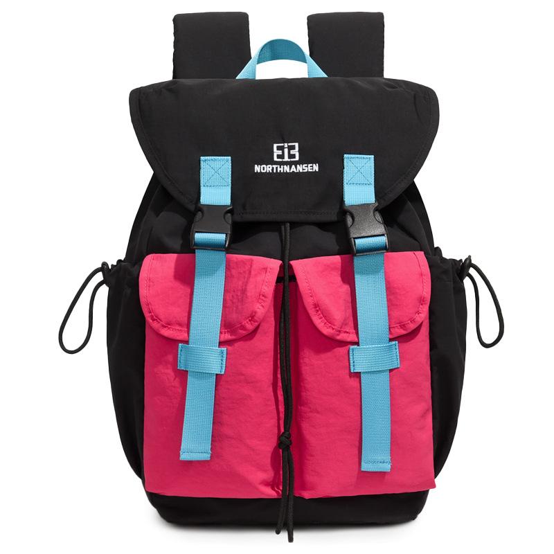 Schoolbagins Contrast Color Backpack Boys and Girls Lightweight Outdoor Mountaineering School Bag Large Capacity Splicing Multifunctional Backpack