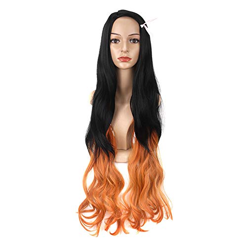 Milky Time Nezuko Cosplay Costume (Includes Wig), Adult, Kamado, Nezuko, Halloween, 8-Piece Set