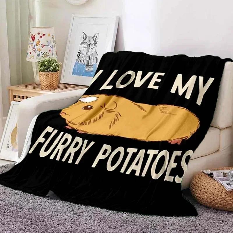 Kawaii The Capybara Club Home Cartoon Printed Blanket Picnic Blanket Warm Flannel Soft and Comfortable Home Travel Birthday Gift