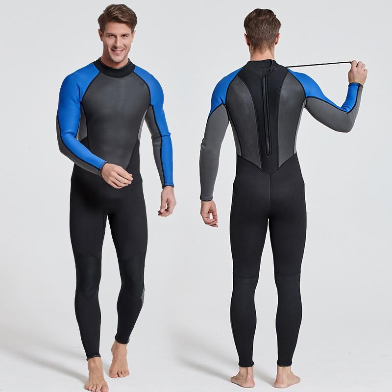 Mens 3mm Neoprene Wetsuit Full Body Dive Suit Snorkeling Winter Swimming Surfing Thermal Protection