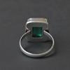 Szmaragdowy Pierścionek Statement, Biżuteria ze Srebra Próby 925, Minimalistyczny Pierścionek z Kamieniem Szlachetnym w Stylu Boho, Ręcznie Robiony Pierścionek Zaręczynowy
