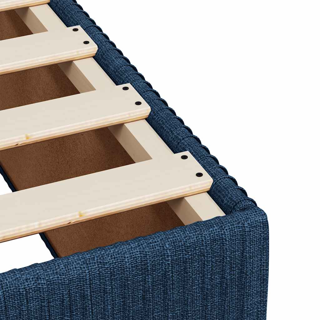 Box Spring Bed with Mattress Blue 200x200 cm Fabric