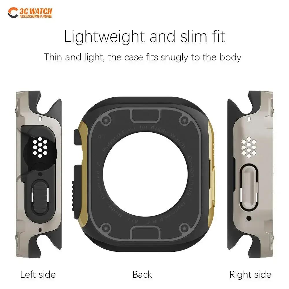Etui ochronne 2 w 1 dla Apple Watch Ultra 3 49mm 11 10 9 8 7 6 Se3 Pancerz Bumper Powłoka Antyupadkowa Seria Iwatch 40 41 44 45mm